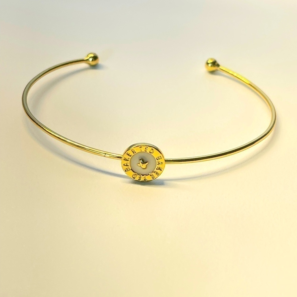 Ted baker London bracelet gold tone white enamel